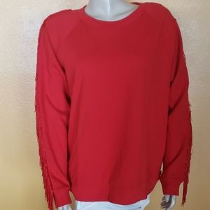NWT!Levis Womens Fringed Sleeve Sweatsirt